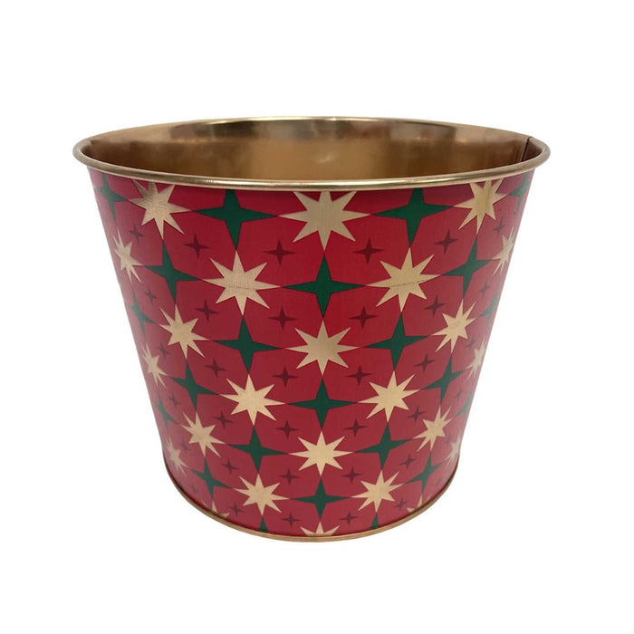 6.5 in Holiday Star Pot - Red/Green/Gold