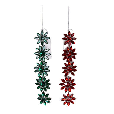 7.9 in Jewel Ornament - Red or Green