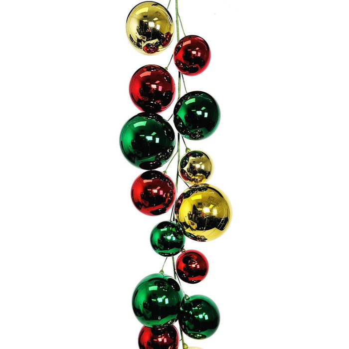 6 Ft Mega Ball Garland - Red/Green/Gold