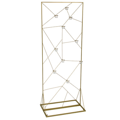 78" Metal Rectangle Backdrop w/Geometric Wire Design - Gold