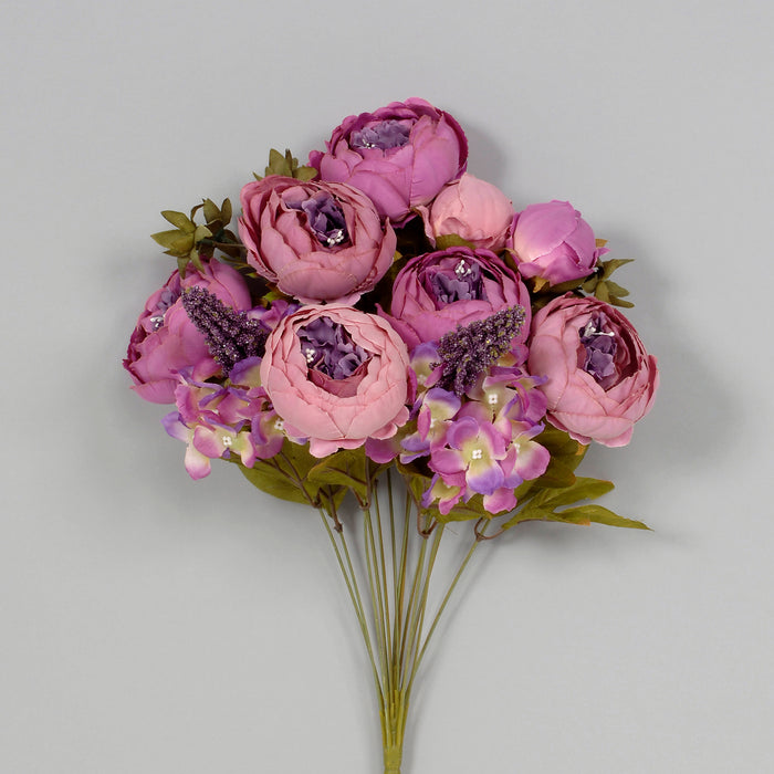 20" Peony/Hydrangea Bush - Purple/Mauve