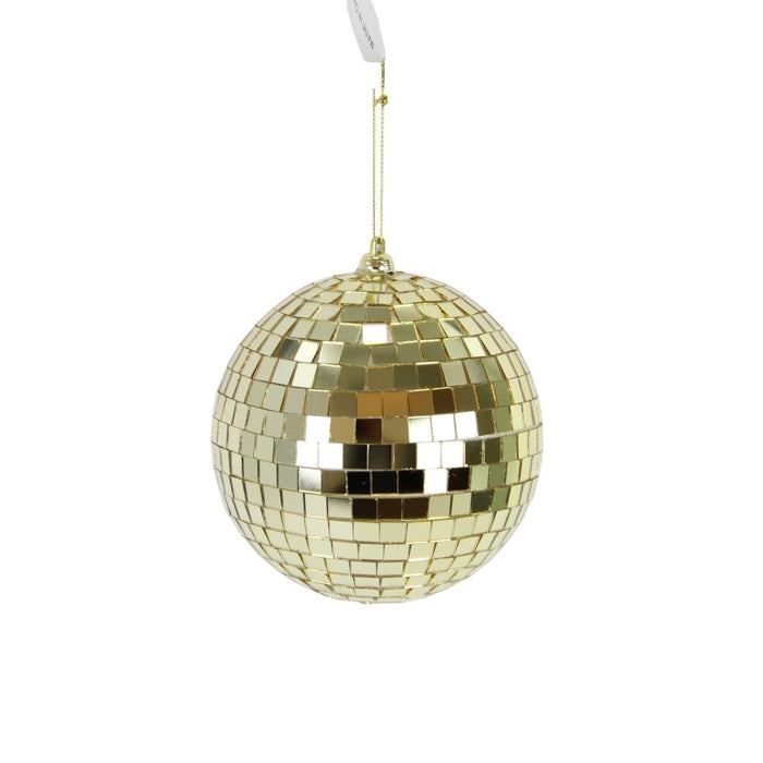 120 Mm Mirror Ball Ornament - Champagne