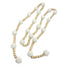 78" Wood Bead/Puff Garland - Natural/White