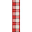 Brush Fabric Plaid Ribbon - Red/Ivory