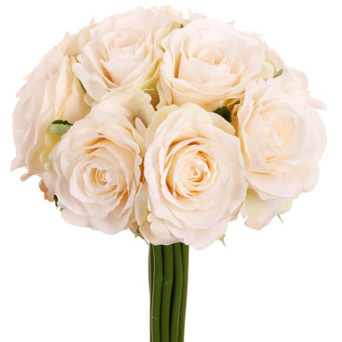 9" Rose Bouquet - White