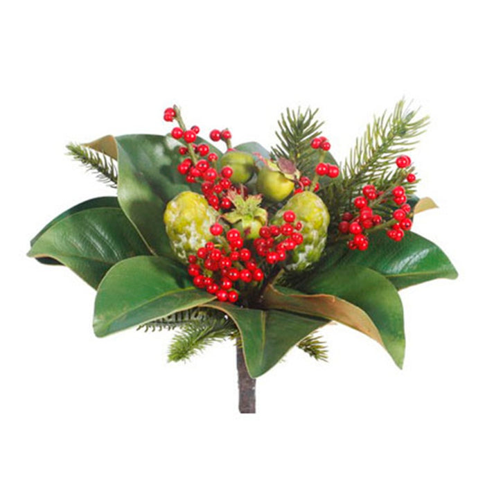 12 in Holiday Berry Pod Bouquet - Red/Green