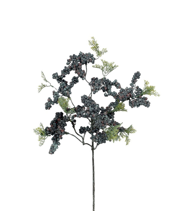 Cluster Berry Spray w/Leaves - Purple/Burgundy