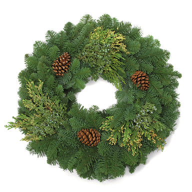 34" Mixed Green Wreath