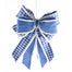 15" Checked Bow w/Clip - Blue/White