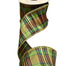 2.5 in Metallic Dupion Plaid Ribbon - Green/Gold