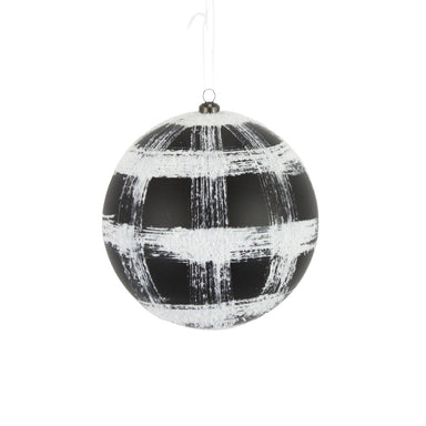 150 Mm Ball w/Snow Ornament - Black/White