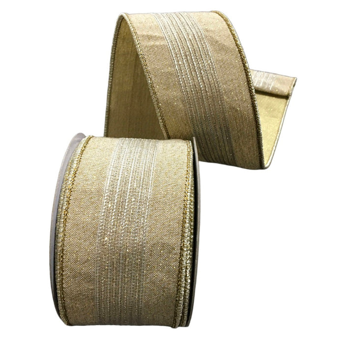 2.5 in Dupion Jewel Ribbon - Champagne