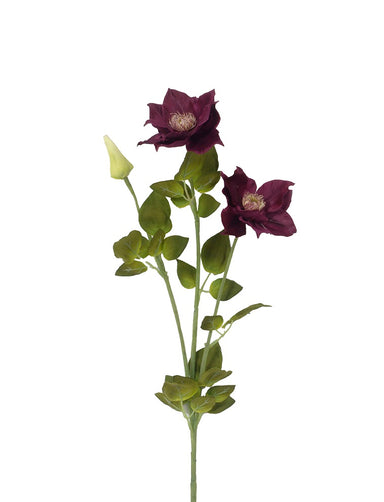 28" Clematis Spray - Burgundy