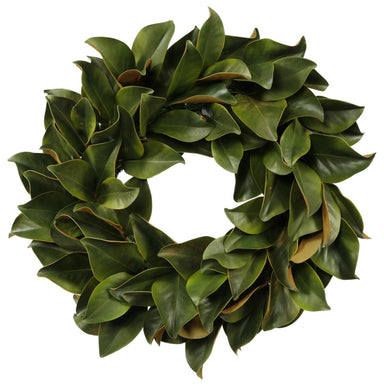 24" Magnolia Leaf Wreath - Green