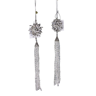 10 in Jewel Drop Ornament - Platinum