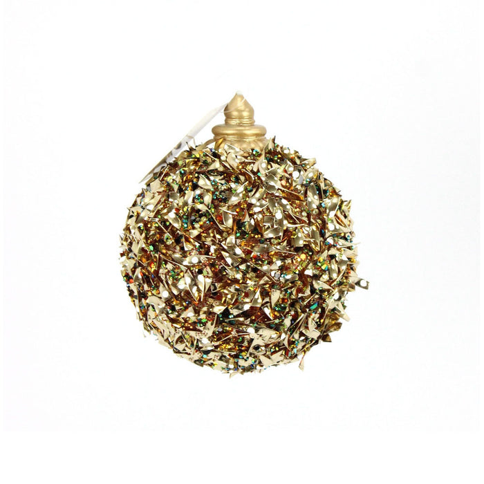 5 in Textured Ball Ornament - Gold/Champagne