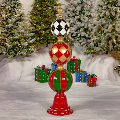 5.6 ft Tall Iron Christmas Ornament Decorative Display Tower