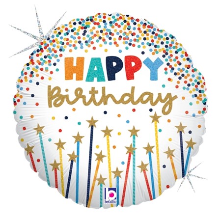 18" Birthday Star Candle Balloon