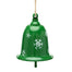 7 3/4 in Metal Xmas Bell w/Snowflake - Green