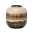 9 in Handpainted Pot - Brown/White