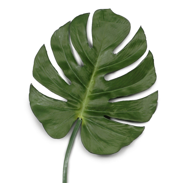 35"L Polyester Monstera Leaf - Green