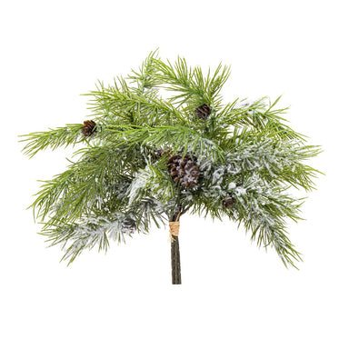 17 in Pine Bundle w/Snow & Pinecones - Green