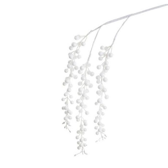 38 in Hanging Berry Spray - White
