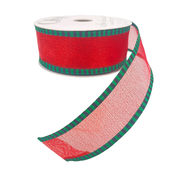 #9 Wired Bijou Ribbon - Red