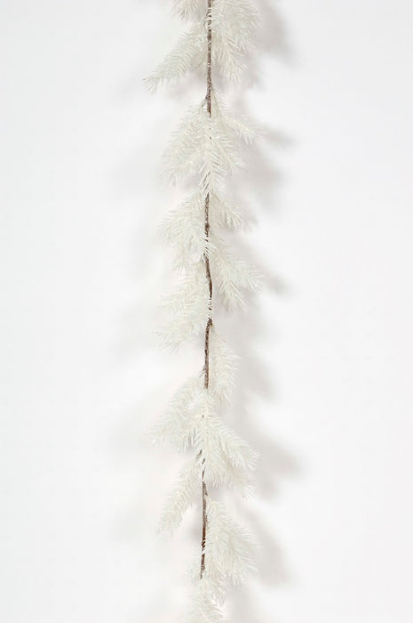 70 in Glittered Pine Garland - White