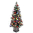 4 ft Snowy Bristle Mix Pre-Lit Tree - Red/Gold/Green