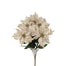 21 in Polyester Embroidery Poinsettia Bush w/Glitter Center - Gold