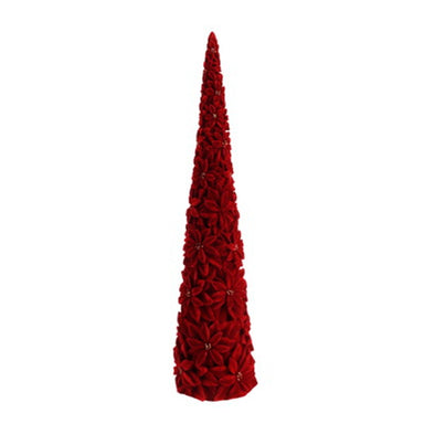 18 in Poinsettia Cone Tree - Red