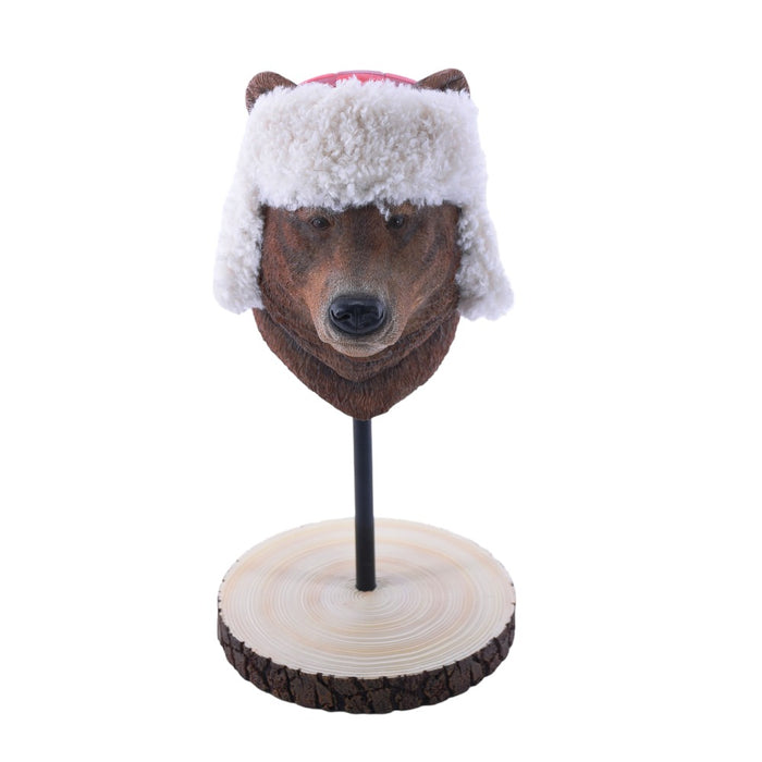 15.25 in Resin Bear w/Base - Brown