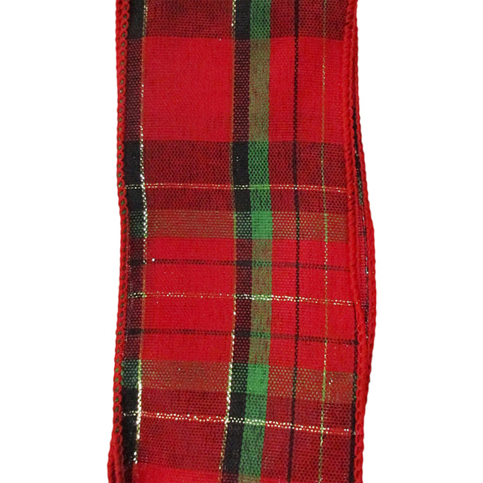 2.5 in Plaid Ribbon - Red/Green