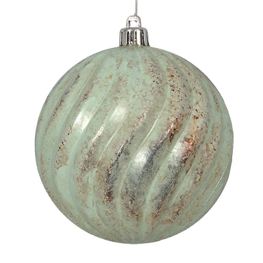 Plastic Distressed Ball Ornament W/Hanger