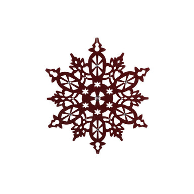 24 in Jewel Flock Snowflake Ornament - Burgundy