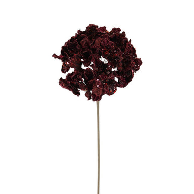 20 in Glitter Hydrangea Stem - Merlot
