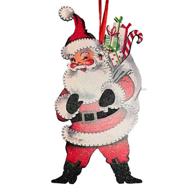 8 in Toy Surprise Santa Ornament - Red/White