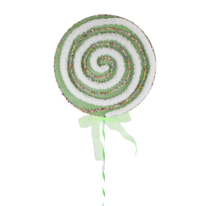 27.25 in Lollipop Stem Ornament - Green/White