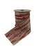 4 in Jacquard Gold Metallic Splash Ribbon - Dark Red