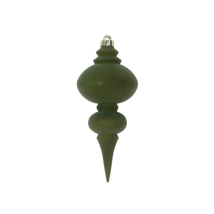 9 3/4 in Plastic Flocked Finial Ornament - Hunter