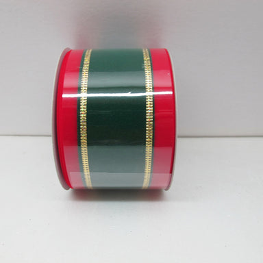 2.5 in Velvet Stripe Ribbon - Red/Green/Gold