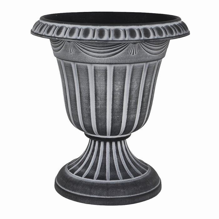 16" Plastic Urn - Black/Whitewash