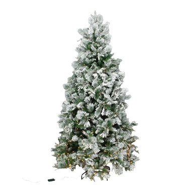 9' Pre-Lit Flocked Mixed Rosemary/Emerald Angel Tree