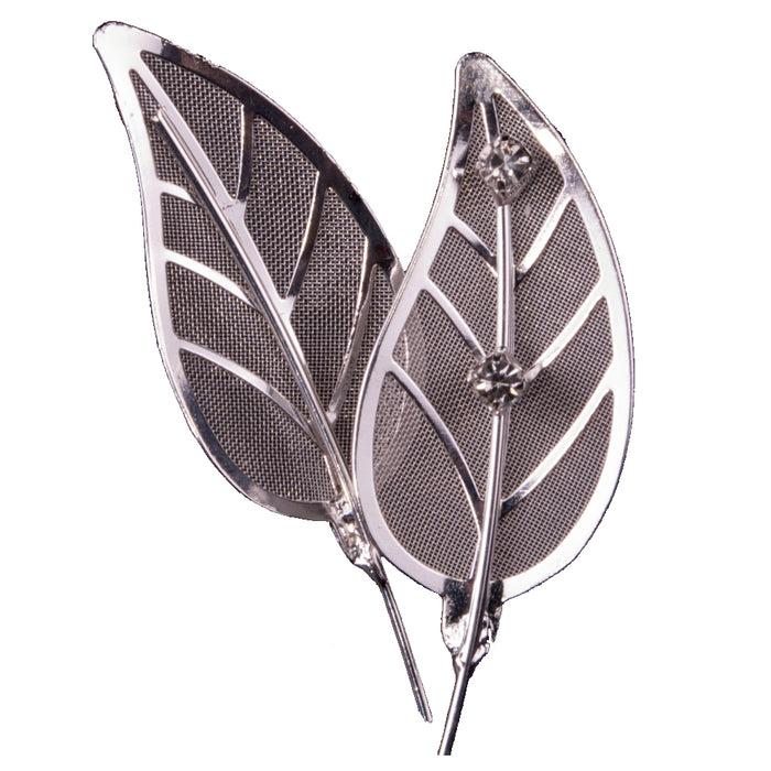 Gleaming Leaves w/Rhinestone - Silver