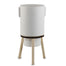 Cylinder Vase w/Wood Stand - White