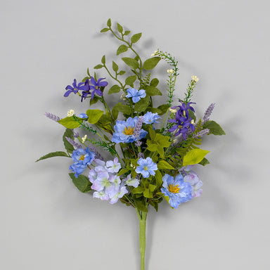 24" Mixed Flower Bush - Blue Mix