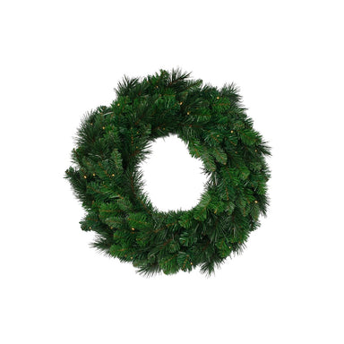 Vinyl Pre-Lit Deluxe Evergreen Double Wreath