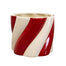 5 in Dolomite Candy Twist Pot - Red/White