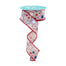 1.5 in Printed Stars w/Glitter Ribbon - Red/White/Blue